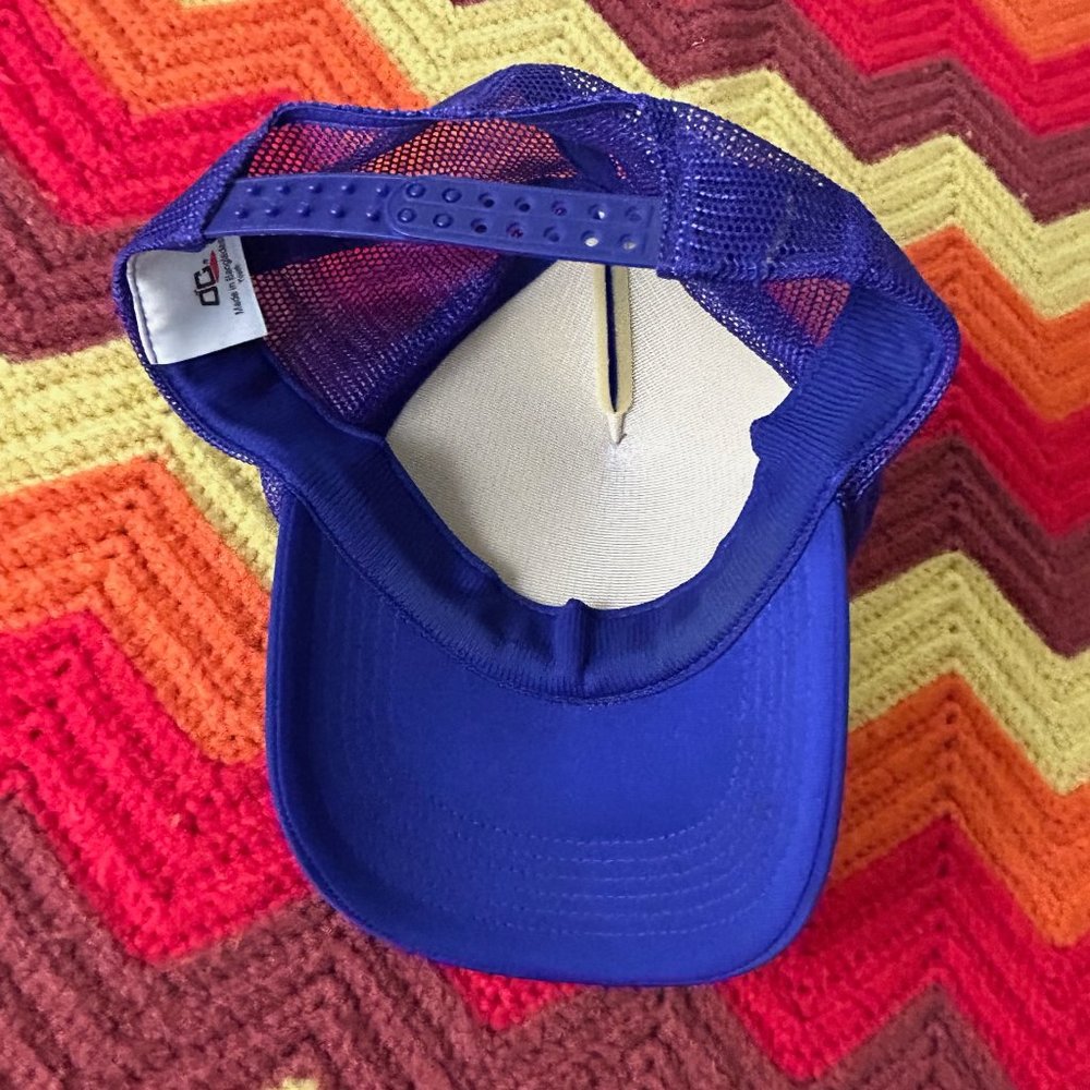 Vintage 90s Mesh Trucker Youth Dad Hat Snapback Baseball Cap Purple Pant… - Picture 6 of 9